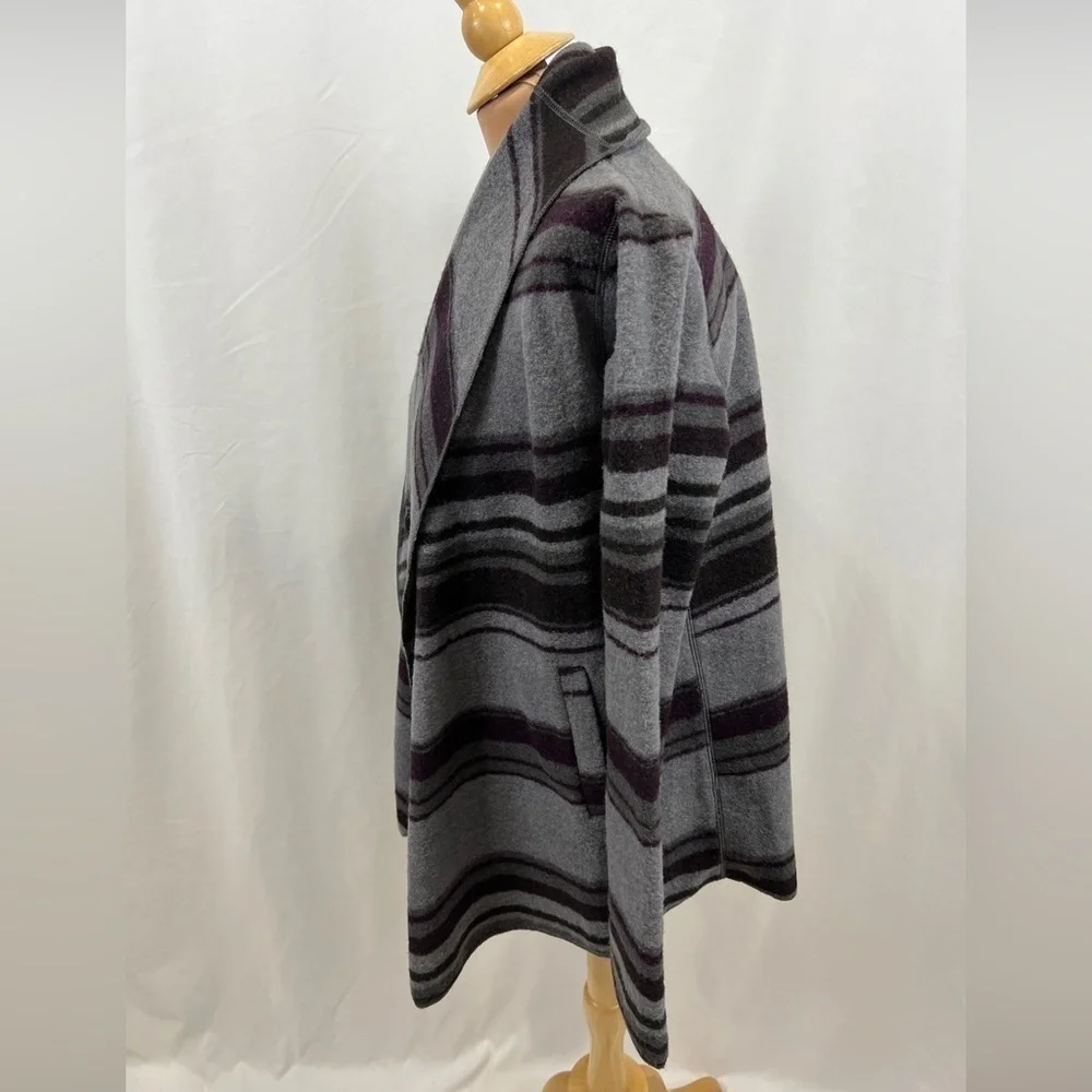Wool‎ Blend Blanket Stripe Southwest Western Jacket - Picture 2 of 6